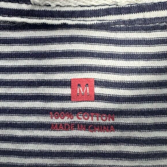 Johnnie-O Polo Shirt Mens Medium Blue Stripes Short Sleeve Preppy Coastal Golf - Picture 7 of 8